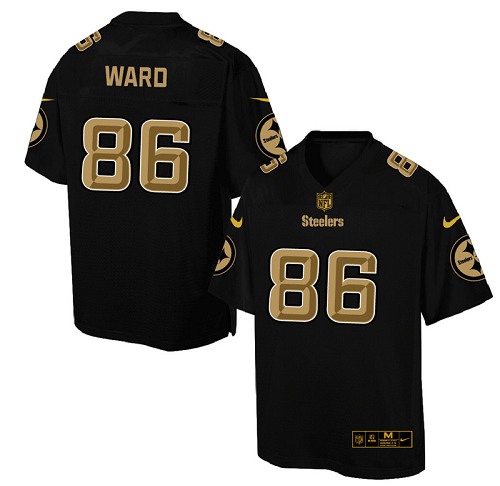 Men's Elite Hines Ward Nike Jersey Black - #86 Pro Line Gold Collection NFL Pittsburgh Steelers